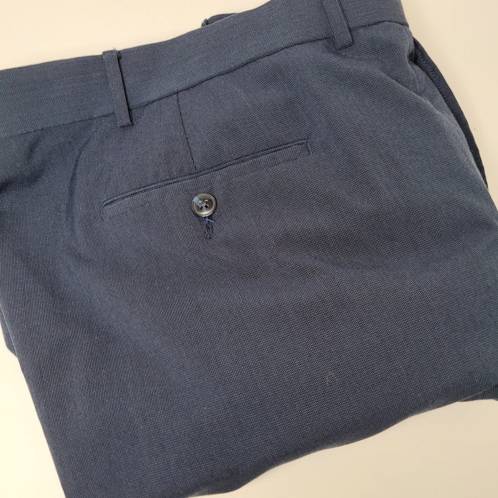 Roundtree & Yorke TravelSmart Dress Pants Mens 48x29 Navy Blue Excellent Stretch